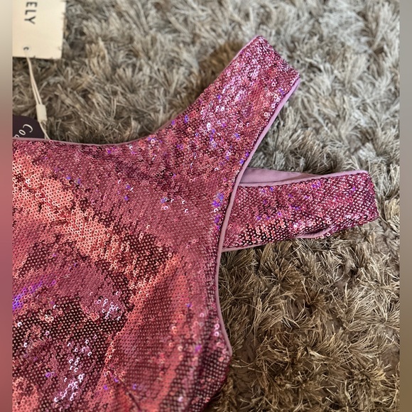 Pinkish Purple Sequin LIKELY one shoulder dress: SIZE 6 - Picture 6 of 6